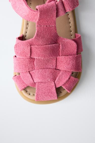 LEATHER BAREFOOT CAGE SANDALS - Pink by Zara - Image 3