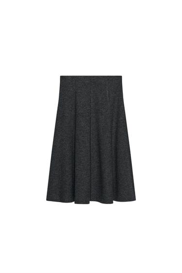 FALDA MIDI VOLANTES - Gris medio de Zara