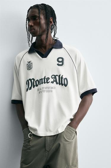 RETRO FOOTBALL PRINT POLO SHIRT - White by Zara - Image 5