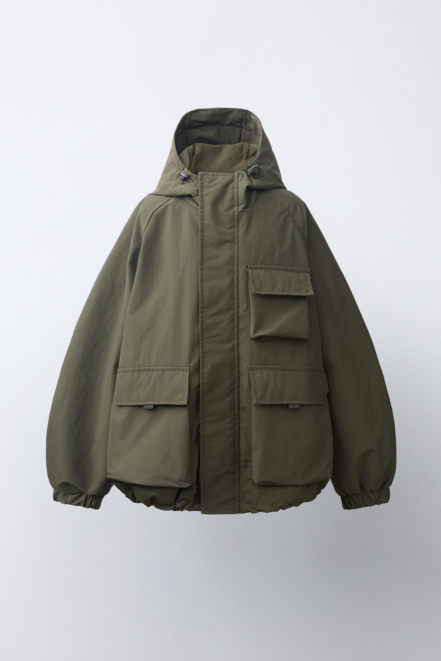 Детский пуховик Zara Water-Repellent, цвет: Хаки