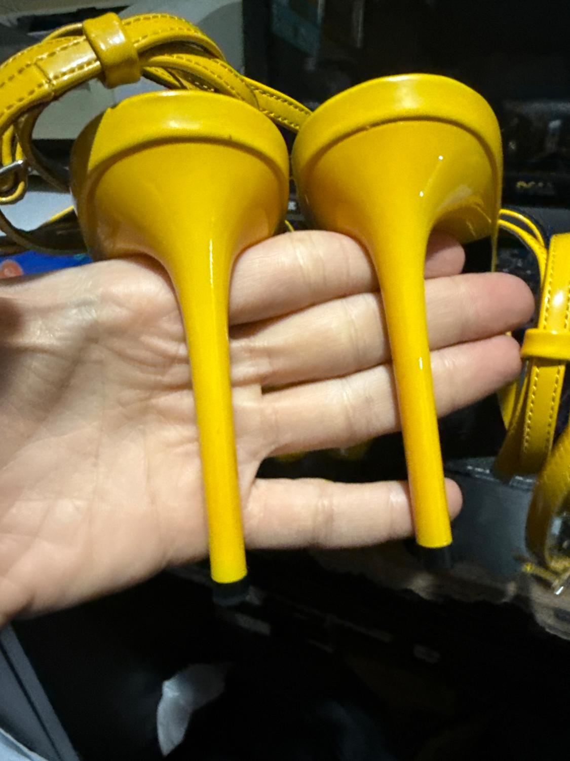 ZARA YELLOW STRAPPY SLINGBACK HEELS - Image 3
