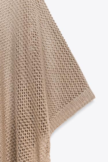 CAPE EN MAILLE COUPÉE FIL MÉTALLISÉ - Or de Zara - Image 6