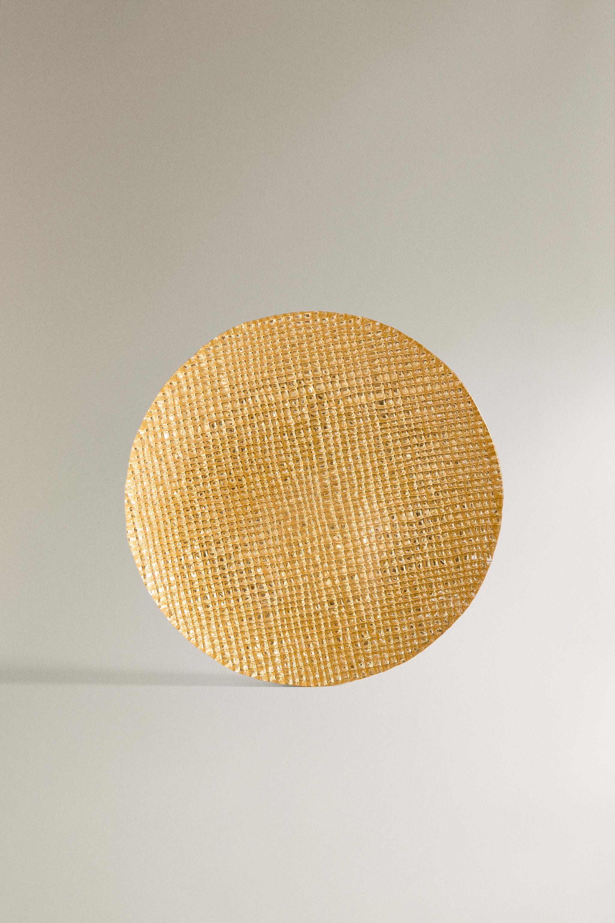 IRREGULAR GOLDEN GLASS DESSERT PLATE