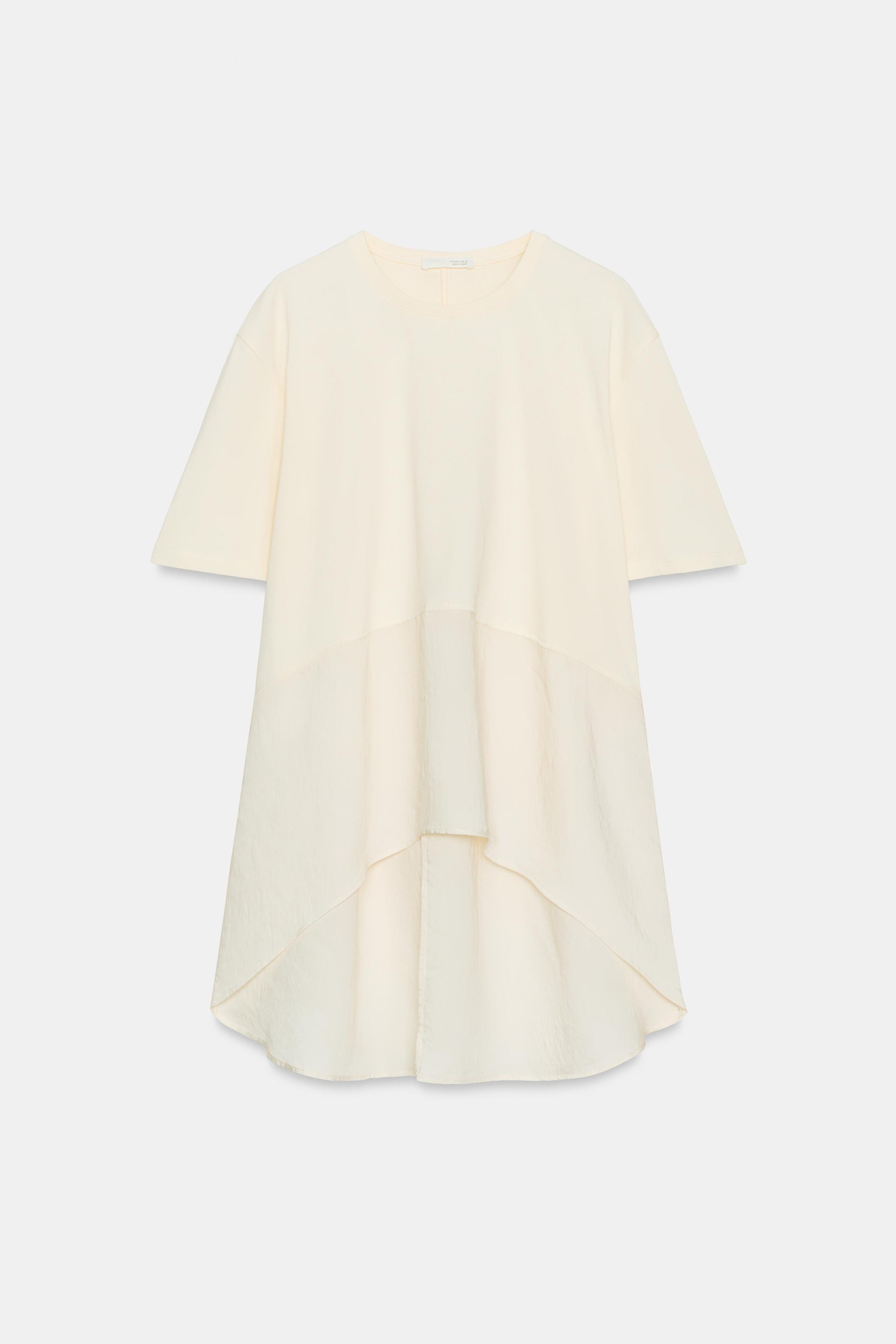 T-SHIRT EN MATIÈRES VARIÉES OVERSIZE
