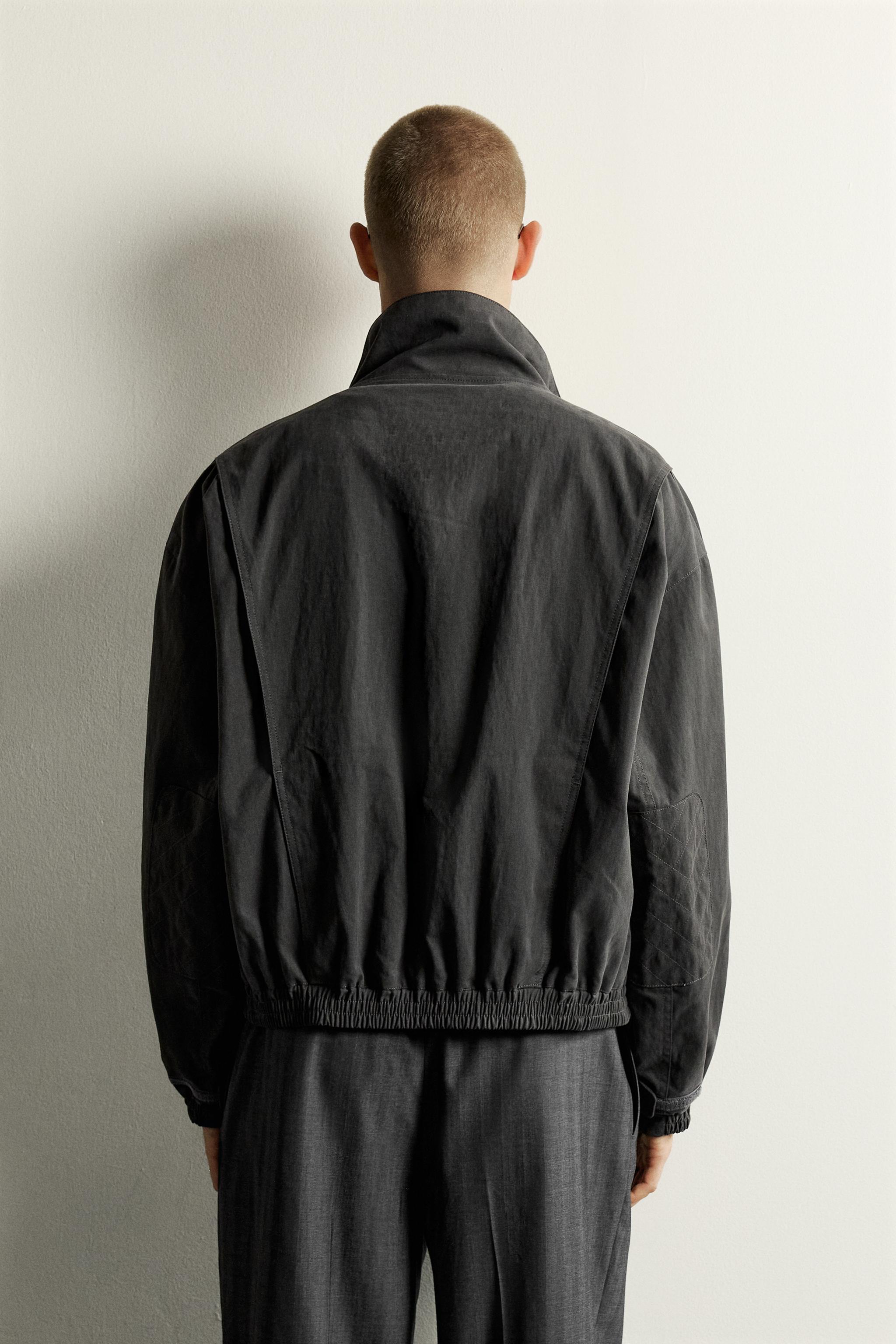 CROPPED-FIT JACKET WITH ELBOW PATCHES