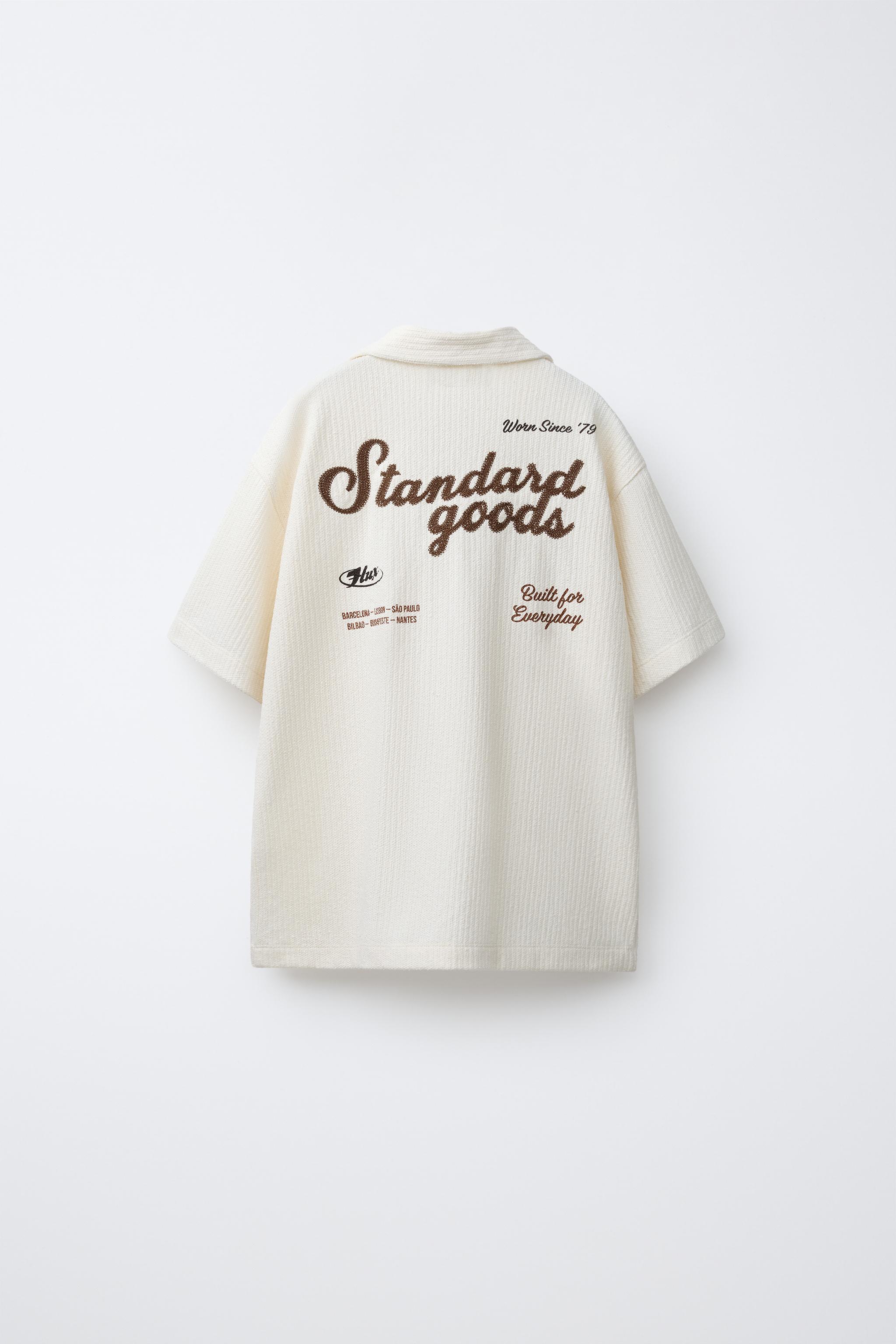 TEXTURED TEXT SHIRT