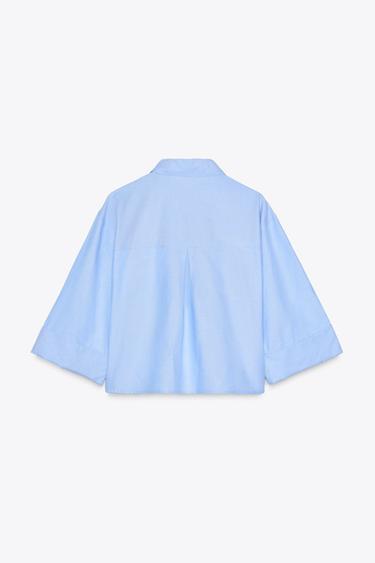 CHEMISE OXFORD COURTE - Bleu clair de Zara - Image 1