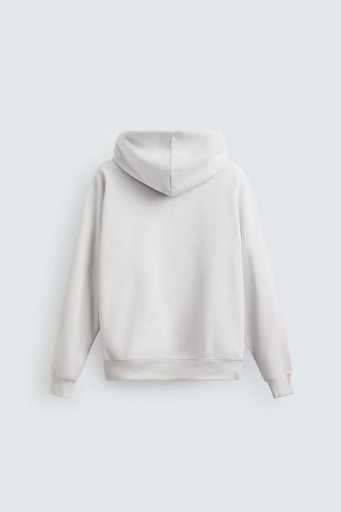 SUDADERA CAPUCHA BÁSICA - Gris perla de Zara