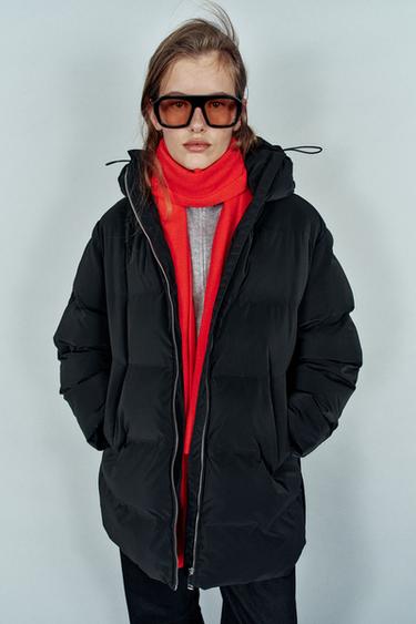 WINDPROOF RUBBERIZED HOODIE ANORAK — Black 1