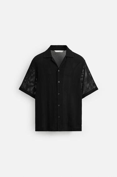 OPEN TEXTURED SHIRT - Black by Zara - Image 6
