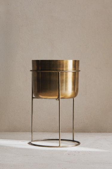 METAL FLOWERPOT - Golden by Zara