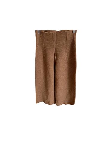 PANTALÓN CULOTTE LANA. COLOR TOSTADO.