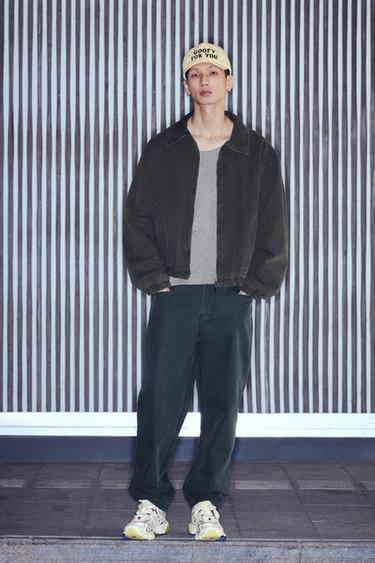 Zara 絎縫飛行員外套 - 灰色