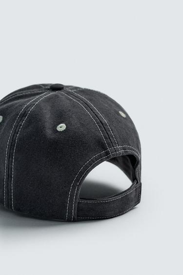 WASHED CAP WITH EMBROIDERED STITCHING - Grey by Zara - Image 6
