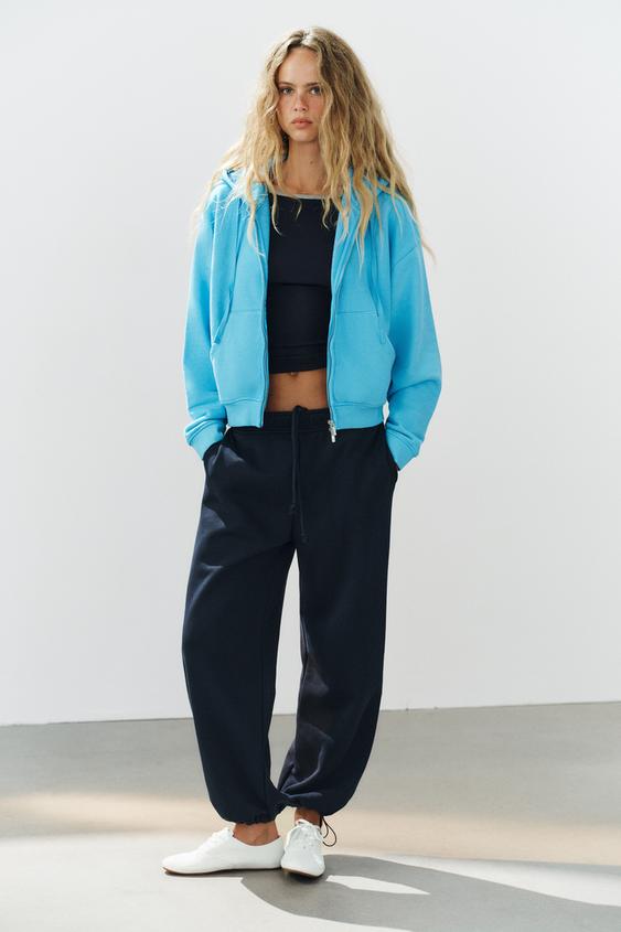 FADED SWEATSHIRT WITH ZIP - Light blue by Zara - Image 0
