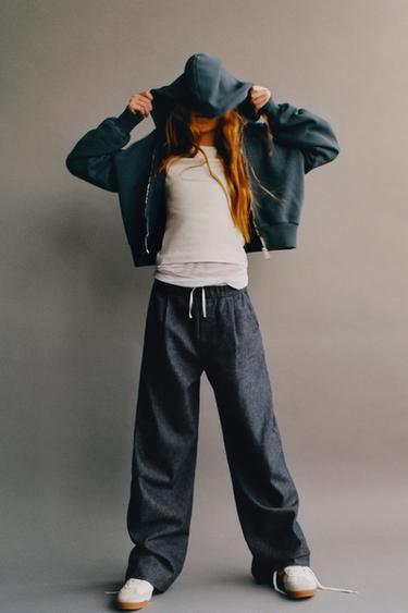 WARM TROUSERS WITH DOUBLE WAISTBAND - Blue by Zara