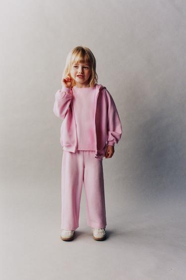 SUDADERA CREMALLERA BÁSICA BORDADO - Rosa pastel de Zara