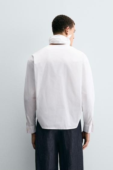 CAMISA RELAXED FIT COM LENÇO - Branco da Zara