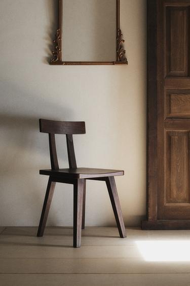 Zara WOODEN CHAIR WITH BACK - 深棕色