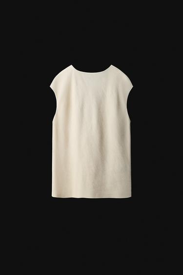 ZW COLLECTION OPEN BACK TOP - Sand by Zara