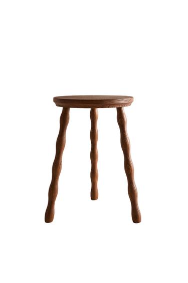 ELM WOOD STOOL - Brown by Zara