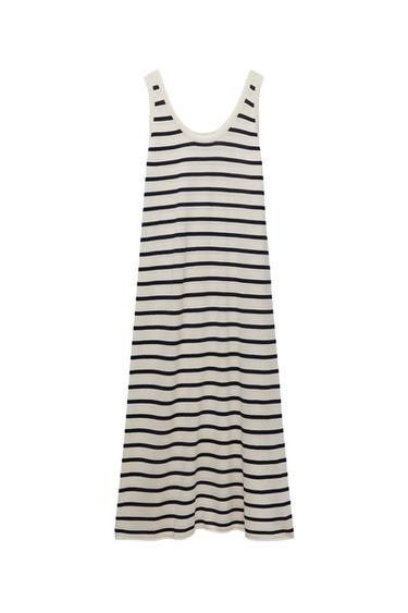 LONG KNIT STRIPED DRESS