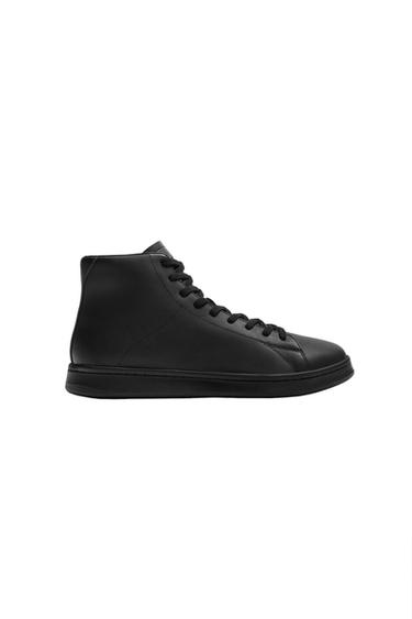 HOHE SNEAKERS AUS LEDER - Schwarz von Zara
