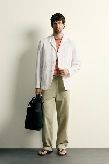 Zara REGULAR FIT POCKET OVERSHIRT - White - Image 0