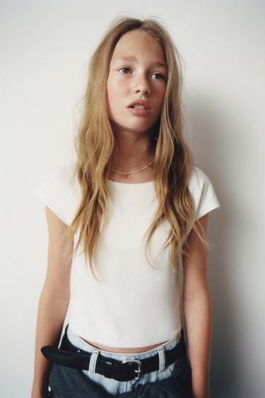 T-SHIRT WITH COTTON AND MODAL - White by Zara