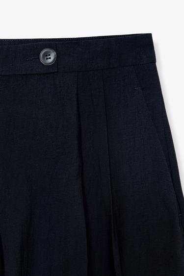 ZW COLLECTION TROUSERS WITH DARTS - Navy blue by Zara - Image 7