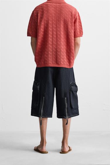 BERMUDA DENIM CARGO COUPE LARGE - Bleu de Zara - Image 2