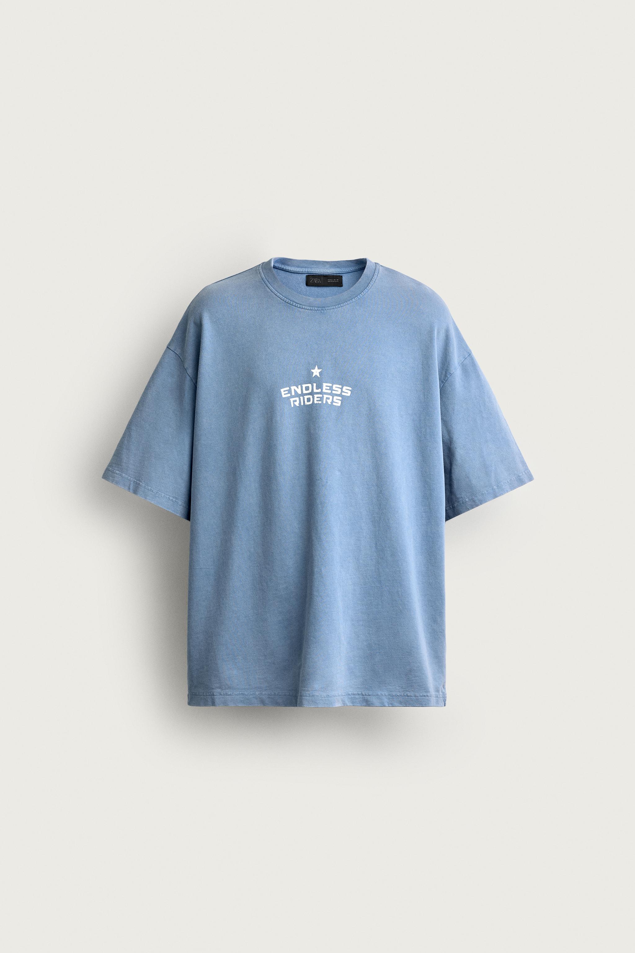 RELAXED-FIT WASHED GRAPHIC SWEATSHIRT — Sky blue
