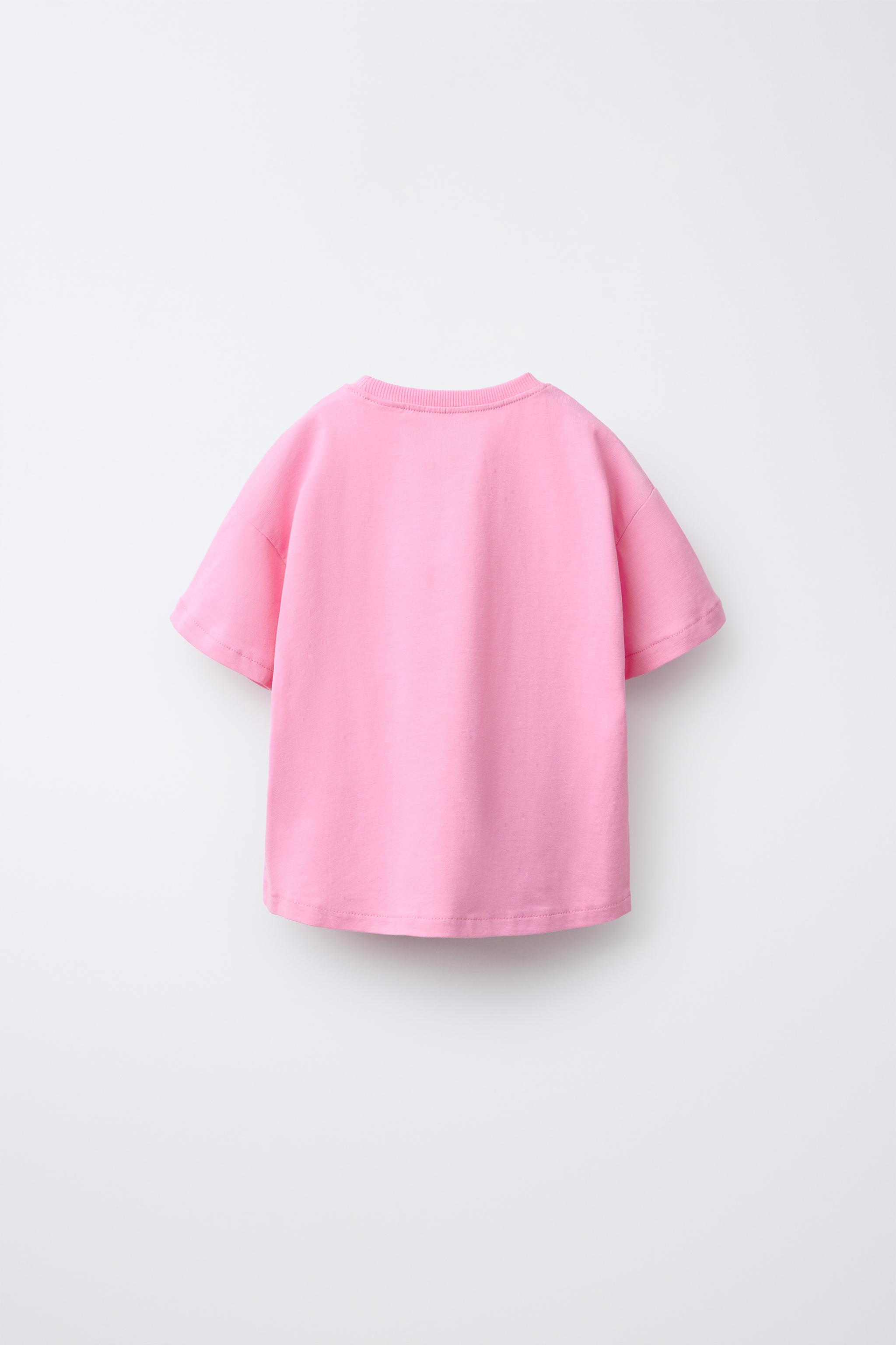EMBROIDERED POCKET T-SHIRT - Pink | ZARA Canada