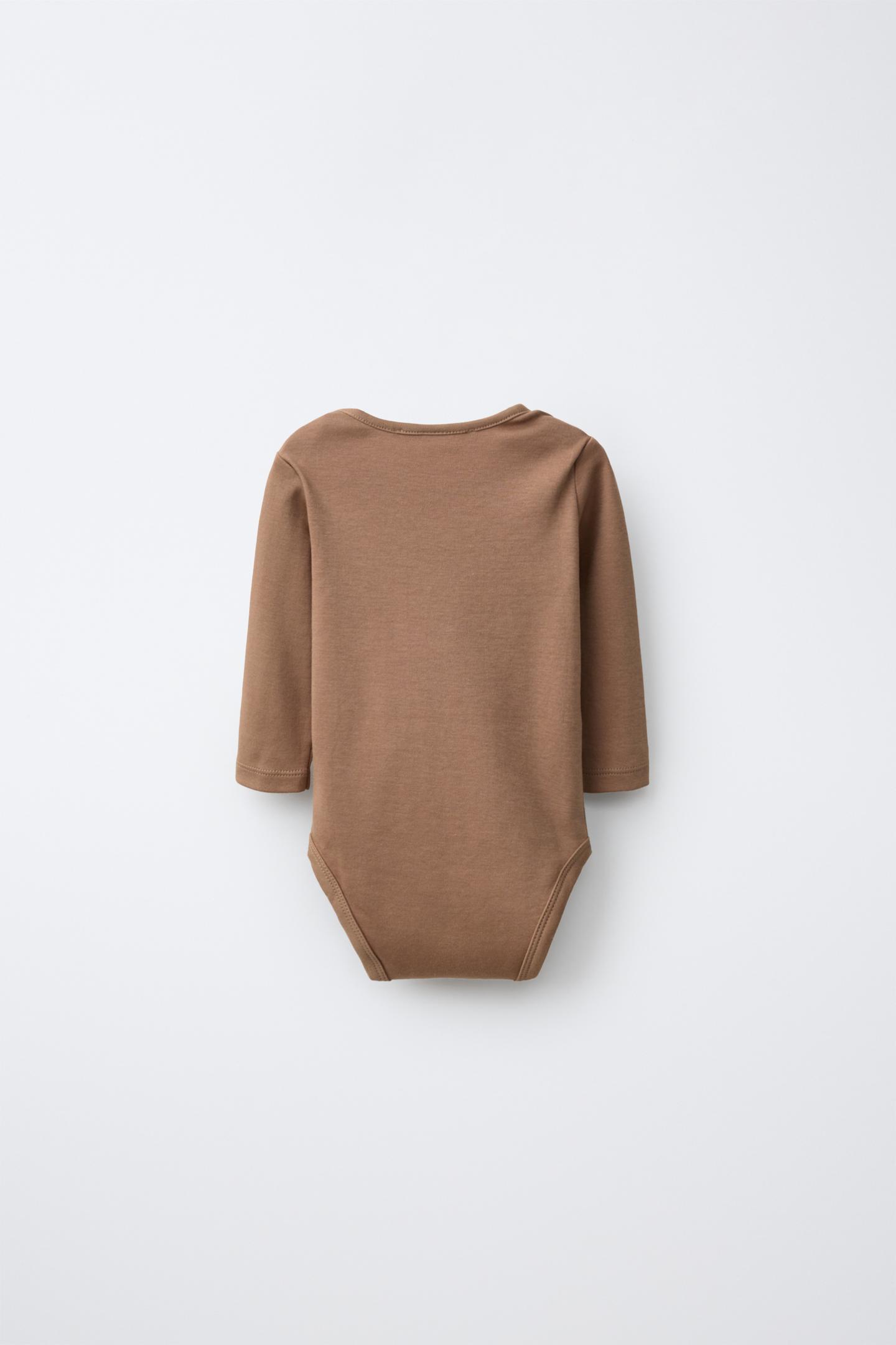 Бельё Bodysusits для детей, в полоску, 5 шт. — Zara, цвет: Серо-коричневый коричневый — фото 3