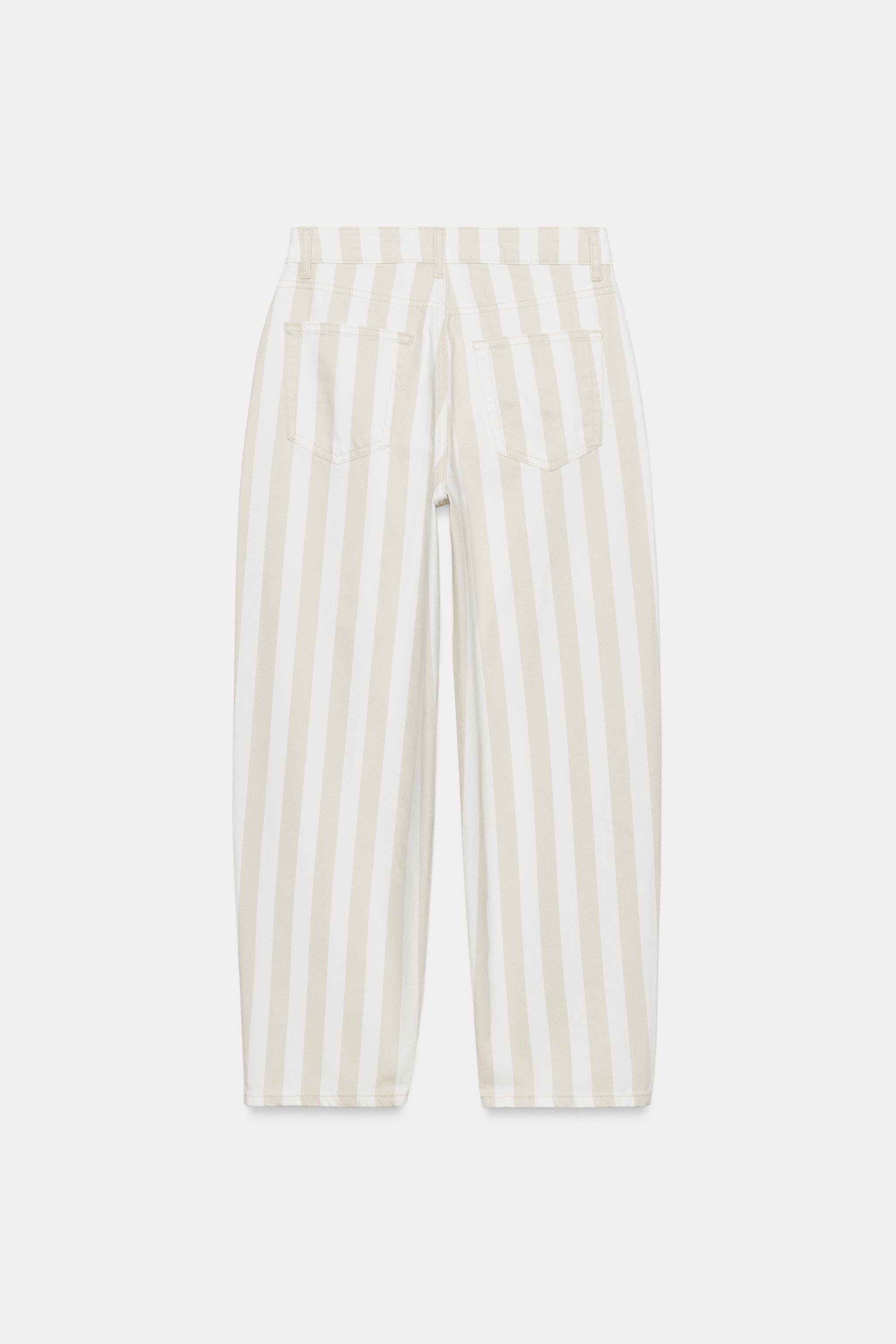 ZW COLLECTION MID-RISE STRIPED TAPERED JEANS