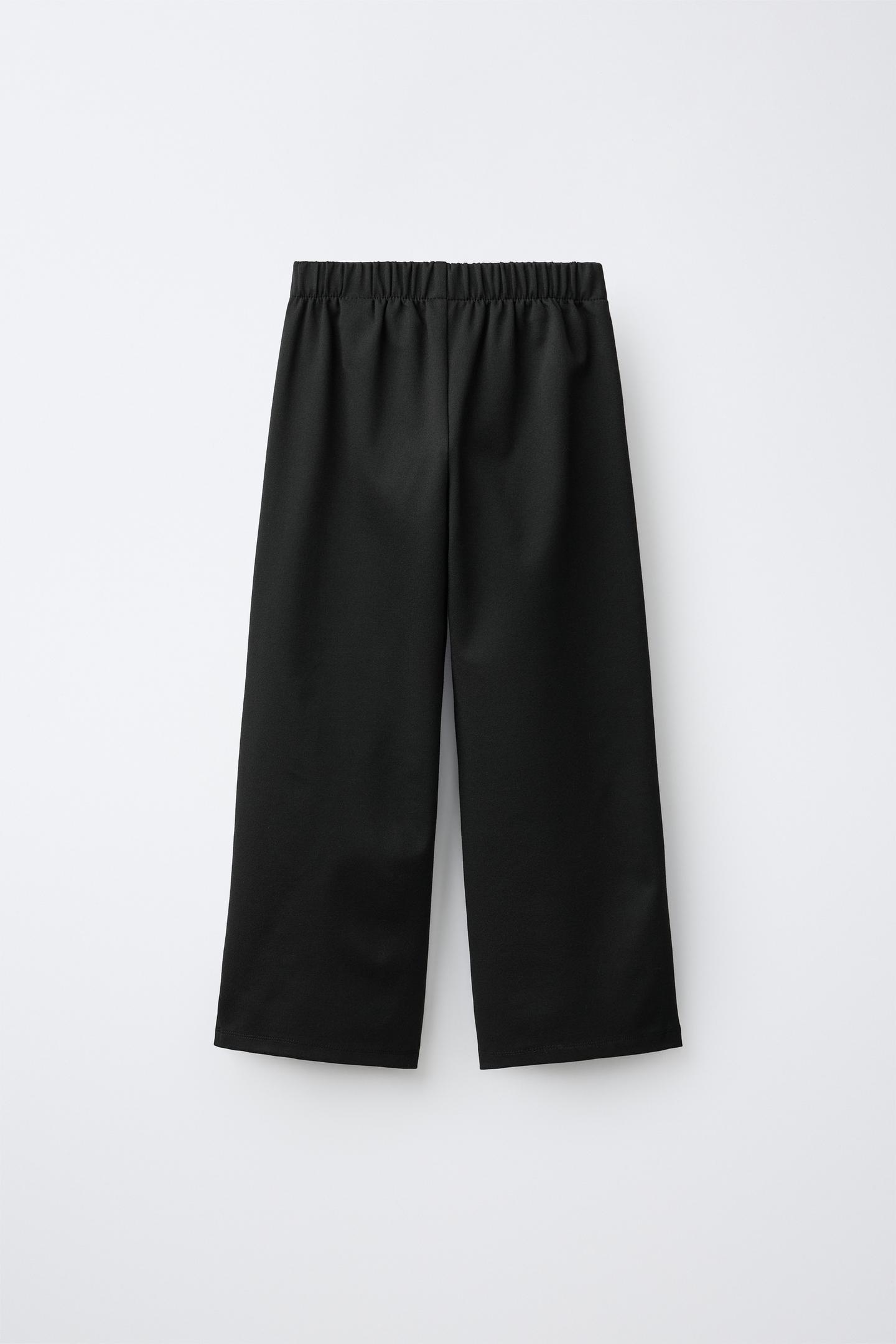 Детские брюки Zara Wide Leg Ponte Pleated, цвет: Чёрный — фото 2