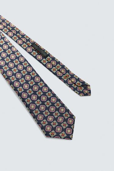 CRAVATE JACQUARD 100 % SOIE - Bleu de Zara - Image 3