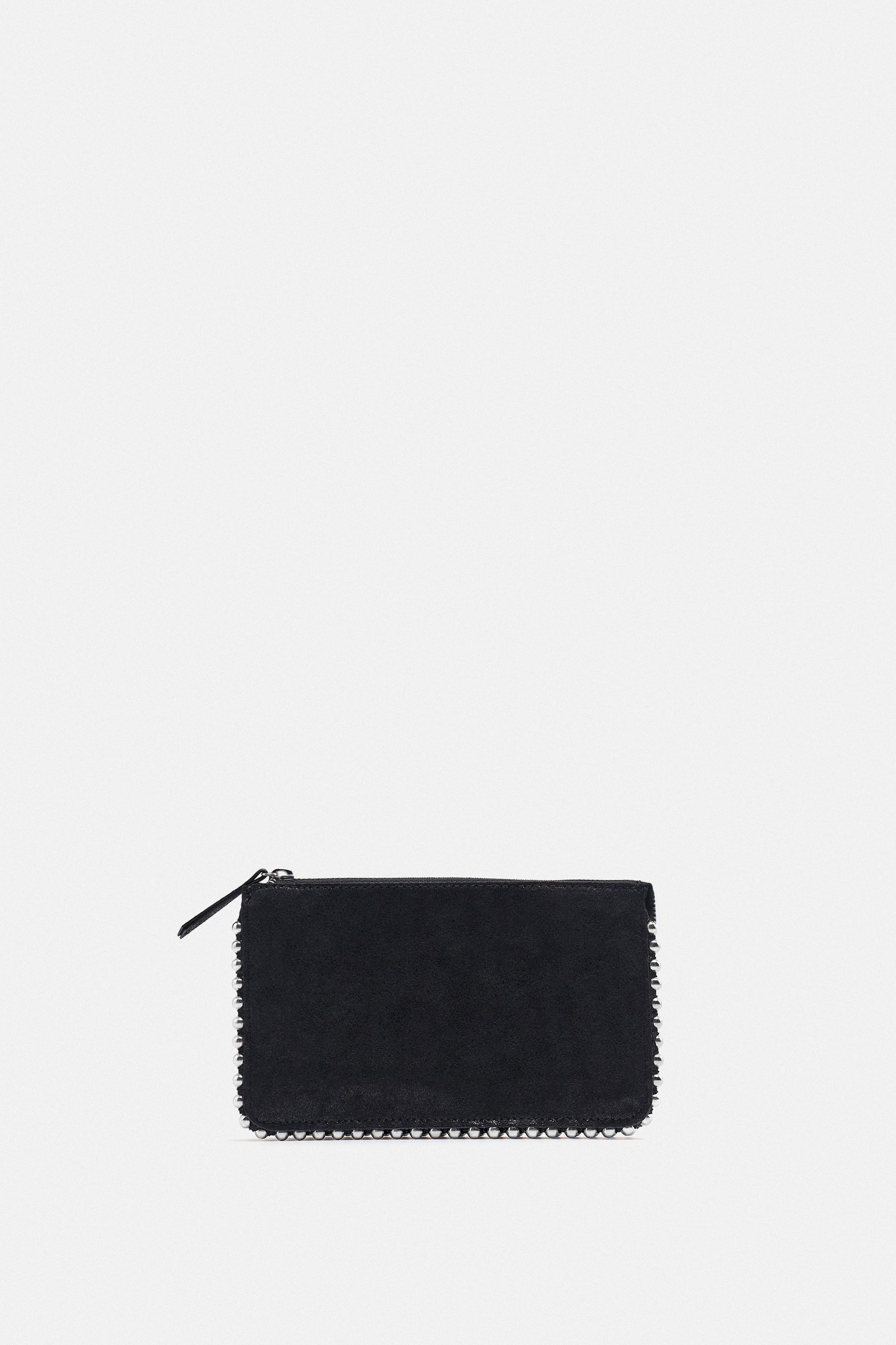 Zara black studded crossbody bag sale