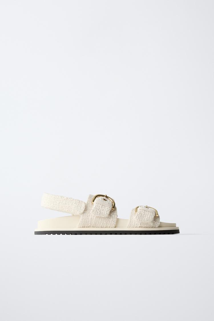 BUCKLE SANDALS Ecru White ZARA India