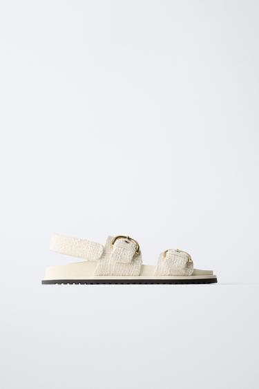 SANDALIA HEBILLAS - Blanco Crudo de Zara - Imagen 0