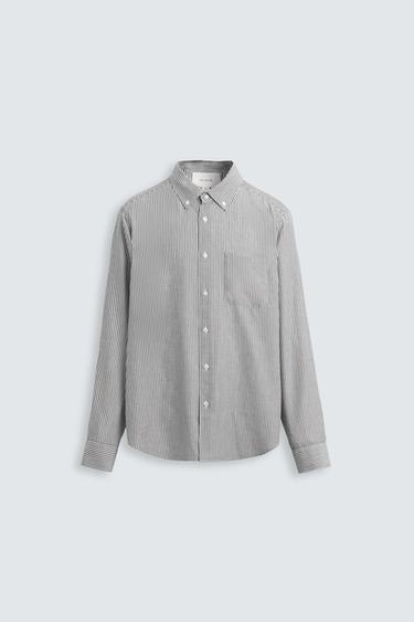 CAMISA ALGODÓN - LYOCELL - Rayas de Zara