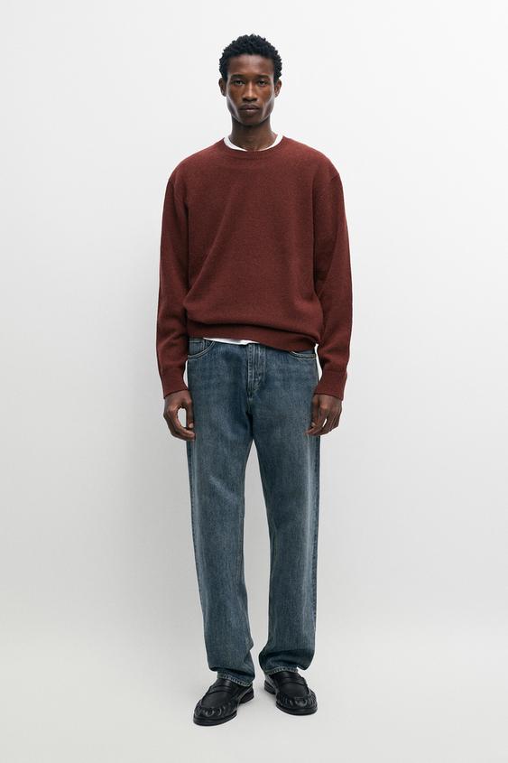 Zara 100% wool melange knit sweater - Russet - Image 0
