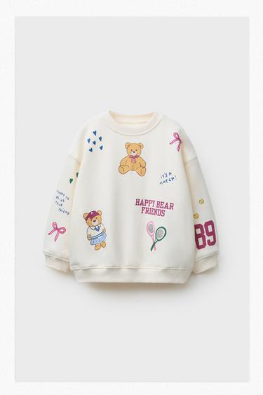 Zara SWEATER MAJICA S UZORKOM – Ekru