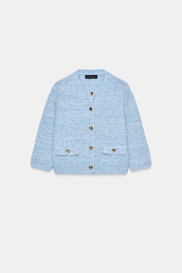 3/4 SLEEVE CARDIGAN - Sky blue by Zara - Image 3