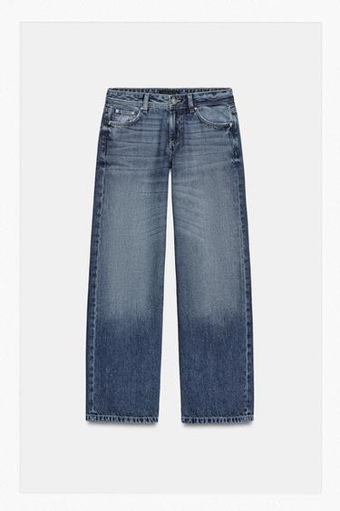 Zara Z1975 LOW RISE STRAIGHT JEANS - Blue
