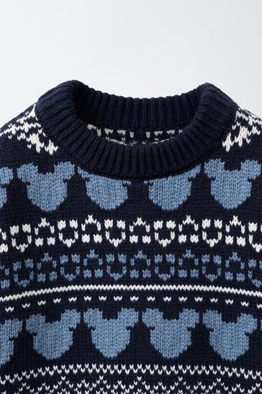 MICKEY MOUSE © DISNEY JACQUARD KNIT SWEATER - Duck blue by Zara
