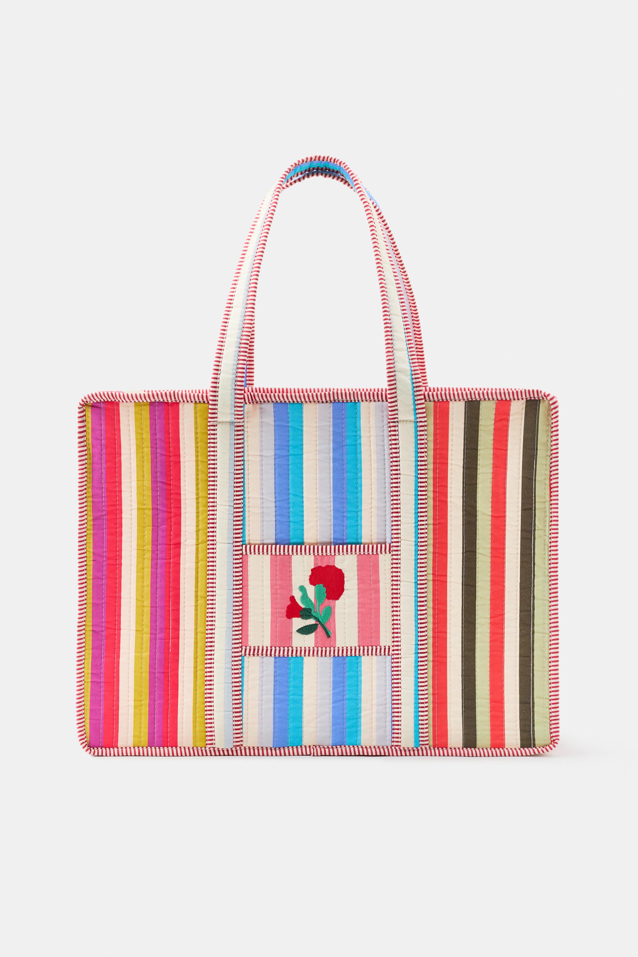 SAC REMBOURRÉ RAYURES FLEURS