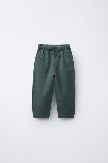 CALÇA BAGGY COMBINADA - Petróleo / Escuro da Zara