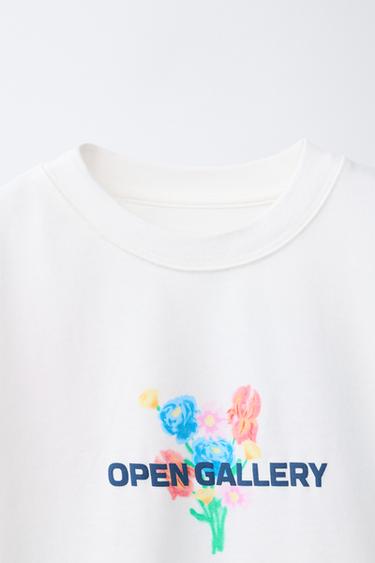 T-SHIRT IMPRIMÉ - Blanc cassé de Zara - Image 2