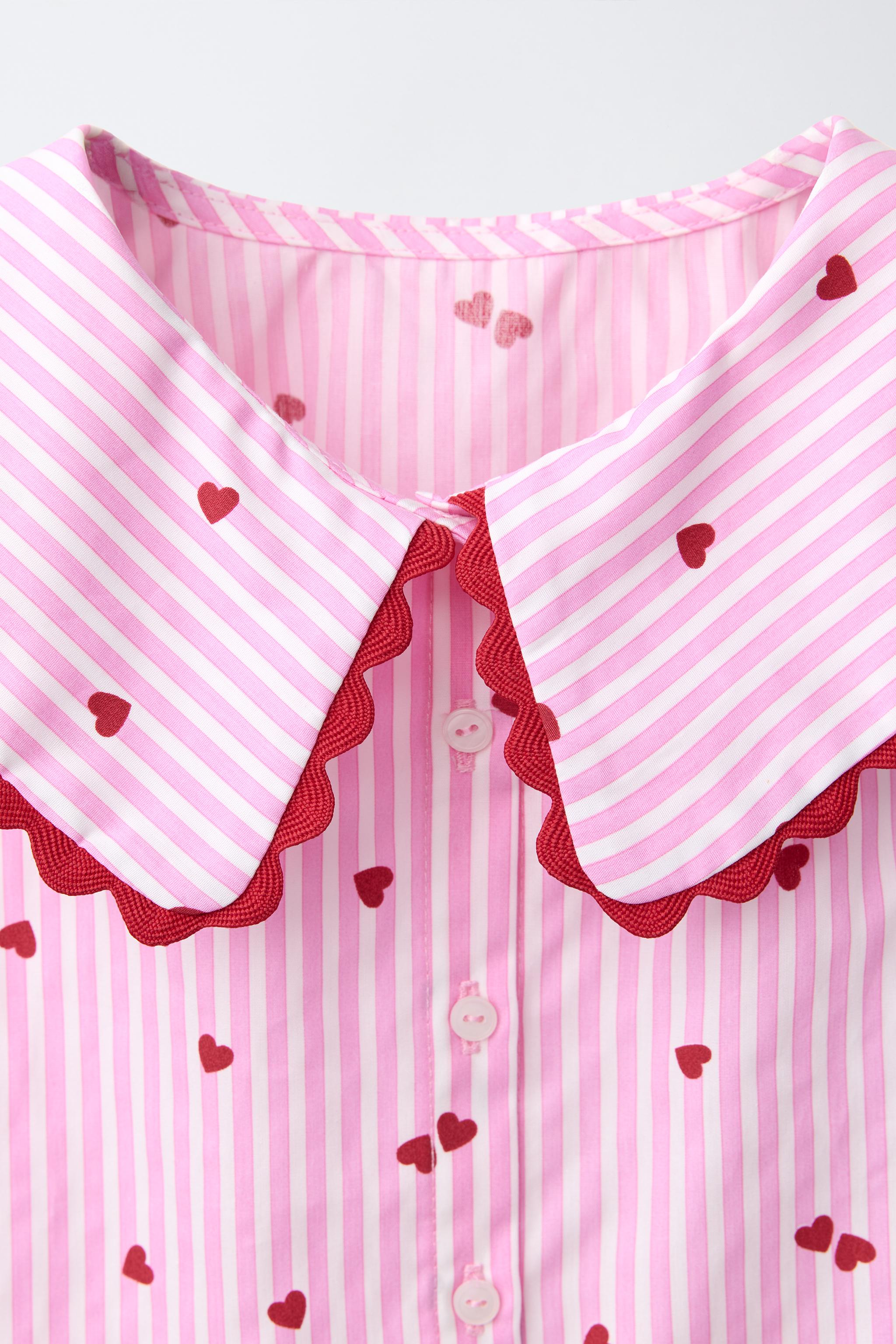 Zara STRIPED AND HEART SHIRT — фото 4